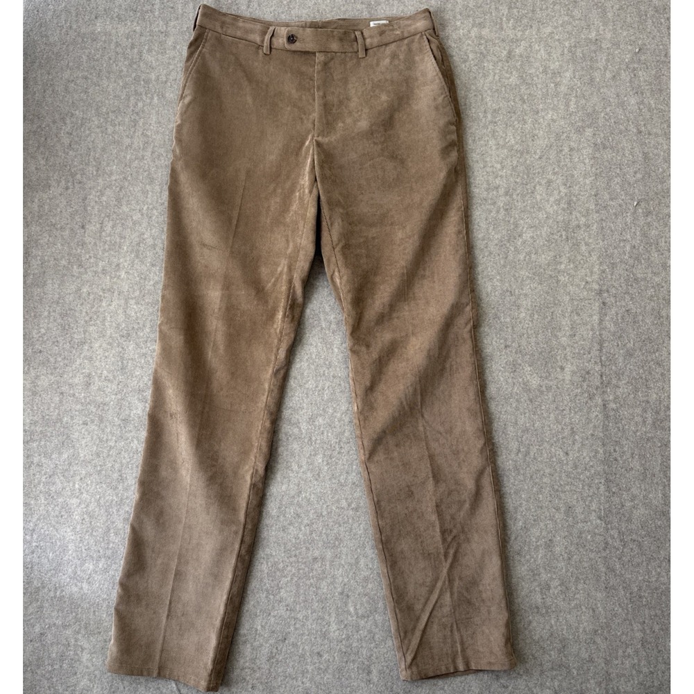 Peter Millar Nanoluxe Corduroy Pant Mens 34x35 Brown Classic Fit Soft